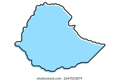 A simple stylized map of the country of Ethiopia. Modern stylized country map for infographics.
