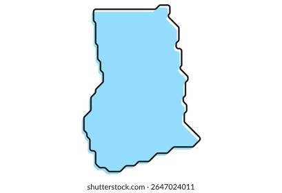A simple stylized map of the country of Ghana. Modern stylized country map for infographics.