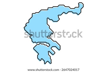 A simple stylized map of the country of Greece. Modern stylized country map for infographics.
