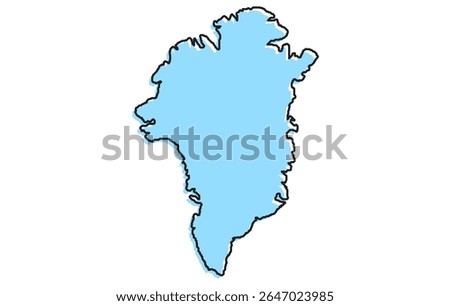 A simple stylized map of the country of Greenland. Modern stylized country map for infographics.