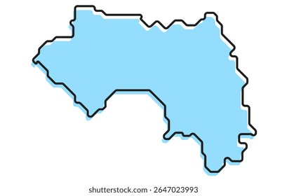 Um mapa estilizado simples do país de Guiné. Mapa de país estilizado moderno para infográficos.