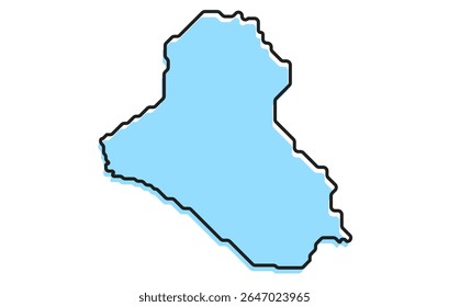 Un simple mapa estilizado del país de Irak. Mapa de país estilizado moderno para infografías.
