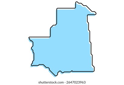 Un simple mapa estilizado del país de Mauritania. Mapa de país estilizado moderno para infografías.