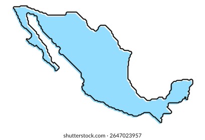 A simple stylized map of the country of Mexico. Modern stylized country map for infographics.