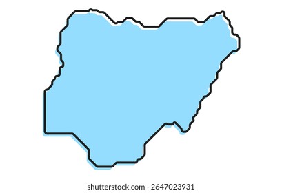 A simple stylized map of the country of Nigeria. Modern stylized country map for infographics.