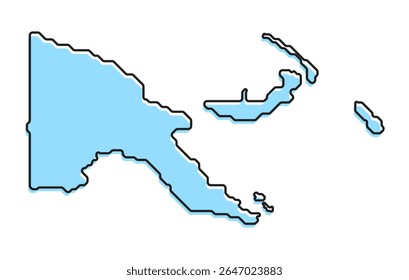 A simple stylized map of the country of Papua New Guinea. Modern stylized country map for infographics.