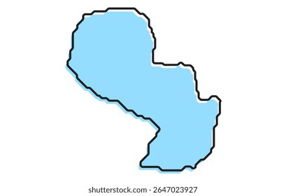 Un simple mapa estilizado del país de Paraguay. Mapa de país estilizado moderno para infografías.