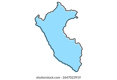 Um mapa estilizado simples do país de Peru. Mapa de país estilizado moderno para infográficos.