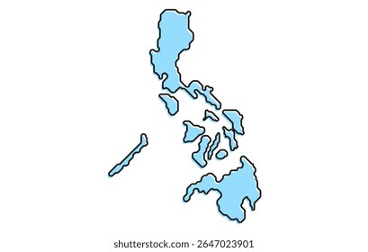 A simple stylized map of the country of Philippines. Modern stylized country map for infographics.