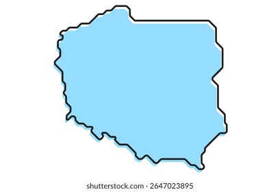 Un simple mapa estilizado del país de Polonia. Mapa de país estilizado moderno para infografías.