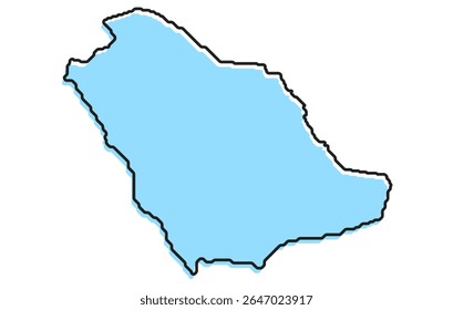 A simple stylized map of the country of Saudi Arabia. Modern stylized country map for infographics.