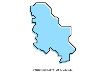 A simple stylized map of the country of Serbia. Modern stylized country map for infographics.