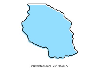 A simple stylized map of the country of Tanzania. Modern stylized country map for infographics.