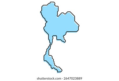 A simple stylized map of the country of Thailand. Modern stylized country map for infographics.