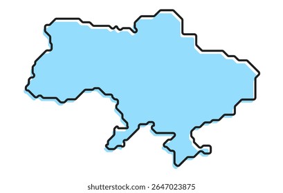 A simple stylized map of the country of Ukraine. Modern stylized country map for infographics.