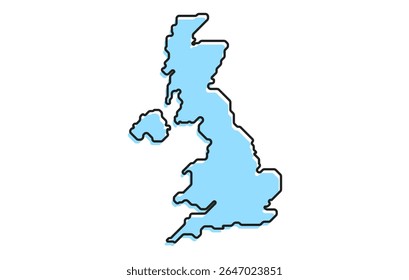 Um mapa estilizado simples do Reino Unido. Mapa de país estilizado moderno para infográficos.