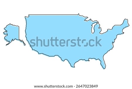 A simple stylized map of the country of United States of America. Modern stylized country map for infographics.