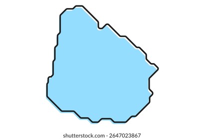 Um mapa estilizado simples do país do Uruguai. Mapa de país estilizado moderno para infográficos.
