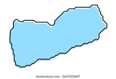 A simple stylized map of the country of Yemen. Modern stylized country map for infographics.