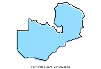 A simple stylized map of the country of Zambia. Modern stylized country map for infographics.