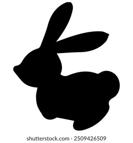 A Simple Stylized Monochrome Vector Image Of A Hare Running. Image For Printing On A T-shirt, Icon, Logo, etc.