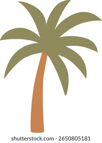 Ilustración de palmera estilizada simple para Elementos de diseño tropicales