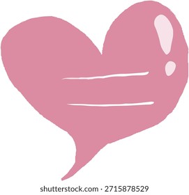 Simple, stylized pink heart shape with white lines for text. Minimalist design, love symbol, romantic, cute, and clean. Ideal for Valentine's Day or expressing affection.