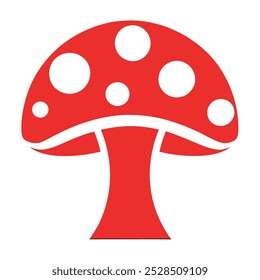 Simple, stylized red mushroom icon with white spots, inspired by the iconic toadstool design.