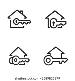 A simple, stylized representation of a house icon type vector
