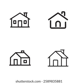 A simple, stylized representation of a house icon type vector