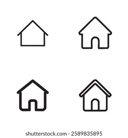 A simple, stylized representation of a house icon type vector