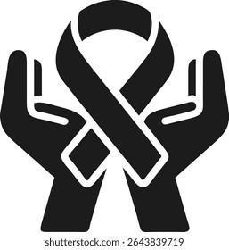 Simple stylized representation of support and awareness with transparency for design