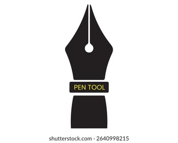 Simple, stylized silhouette of a fountain pen nib