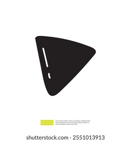 A simple, stylized silhouette of a triangular shape, possibly representing a food item like a chip or a wedge, set against a plain background.