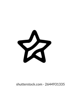Icono de estrella simple y estilizado con patrón de rayas