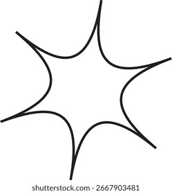 A simple, stylized starburst or explosion graphic with a thick black outline on a white background, evoking a sense of impact or energy.