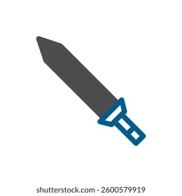 Simple Stylized Sword Icon on White Backdrop