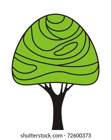 simple stylized tree as a sign