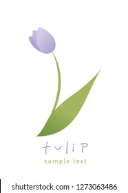Simple and stylized tulip flower isolated on white background