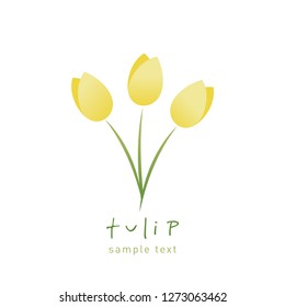 Simple and stylized tulip flowers isolated on white background