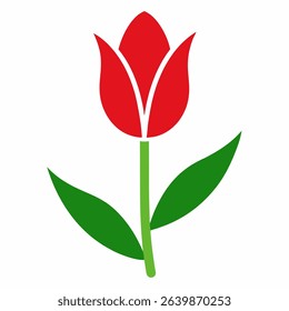 A simple, stylized tulip illustration. Ideal for springtime designs, floral themes, or nature-related graphics. Clean and easily scalable.
