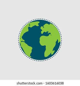 Simple stylized world map. Continents silhouette in minimal line icon style. Isolated vector illustration.