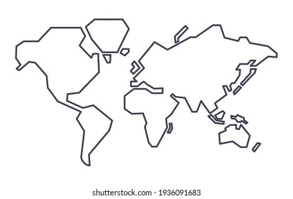 World Map Simple Outline High Res Stock Images Shutterstock