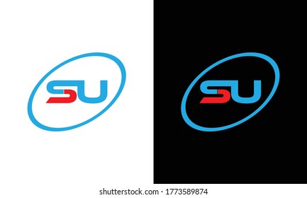 Simple SU Circle letter logo.