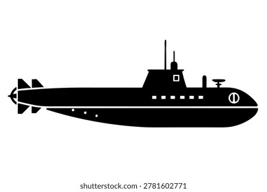Simple submarine icon Vector, submarine 