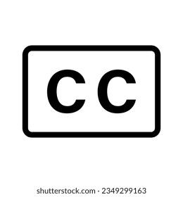 Simple subtitles icon. CC icon. Vector.