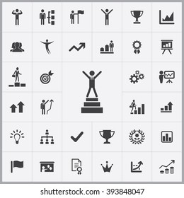 Simple success icons set. Universal success icons to use for web and mobile UI, set of basic UI success elements