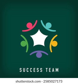 Simple successful team logo design. Union and partnership company corporate logo template. vector.