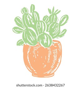 A simple succulent in a decorative pot, designed in a minimalist style, ideal for modern home decor or botanical-themed projects.