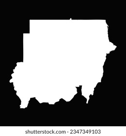 Simple Sudan Map Isolated on Black Background, can be used for business designs, presentation designs or any suitable designs.